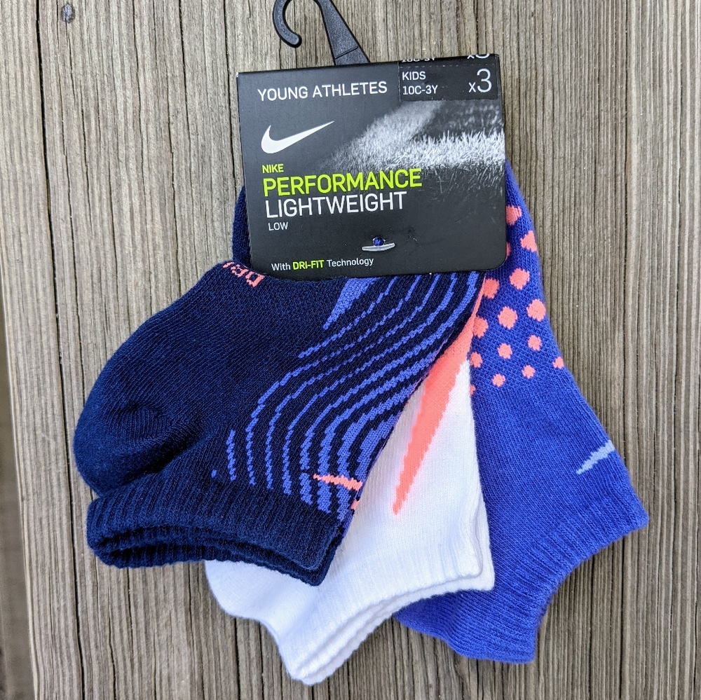 NIKE Girl Performance Lightweight Socks 10C-3Y NWT